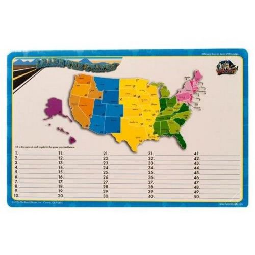 Dry Erase Lap Board United States Map and Capitals Double Sided 11 x 17 Inch