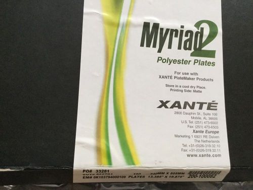 Myriad 2 Polyester Plates 13.385&#034; x 19.875&#034; 200-100082 x100 Xante BONUS 25 Extra