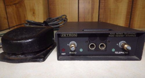 Zetron Series 4000 Telephone Radio Headset Interface with Clipper 88 Foot Switch
