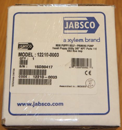 Jabsco 12210-0003 Little Puppy Marine Utility Pump 115v AC 3/8” Ports NEW STOCK 