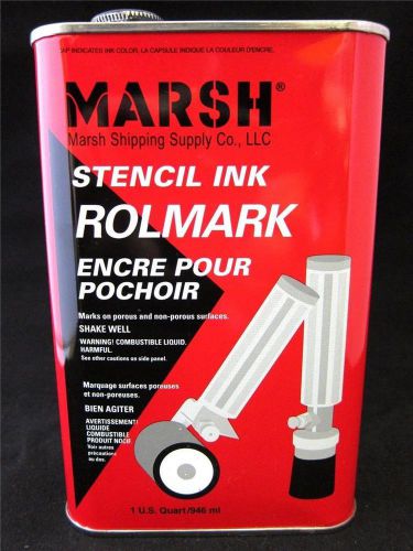 Marsh rolmark white stencil ink 1 quart can waterproof permanent 1f151 new for sale