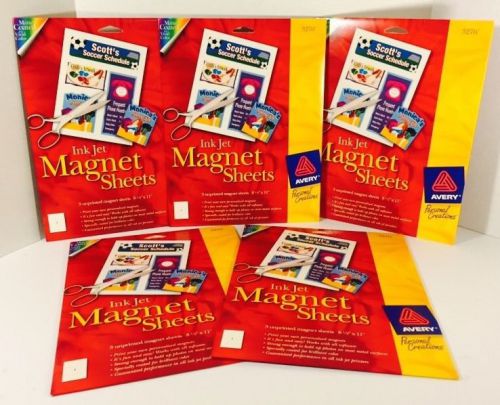 Lot Of 15 Sheets Avery #3270 Magnet Sheets, Printable, Inkjet, 8 1/2&#034; X 11&#034;