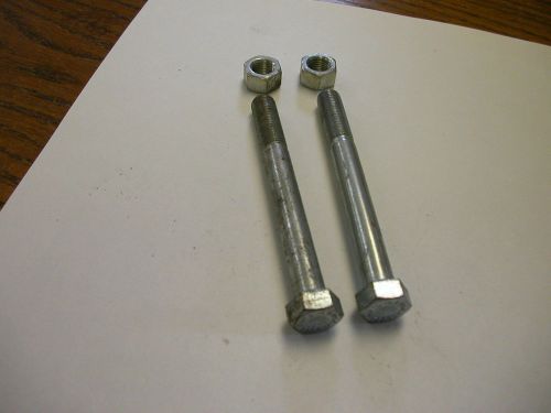 Hex head cap screw bolt 3/8-24 x 3-1/2&#034; grade 8 package of 2 with nuts for sale