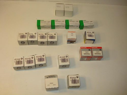 Lot of ge philips ushio bulbs lamps 4 dys 2 epx 6 fxl 3 exr 3 fhs 1 esh 1 enx for sale