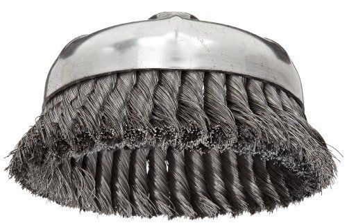 Weiler Wire Cup Brush, Threaded Hole, Steel, Partial Twist Knotted, Single Row,