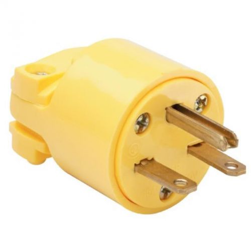 15-amp 250-volt residential grade light duty plug, yellow pass and seymour for sale