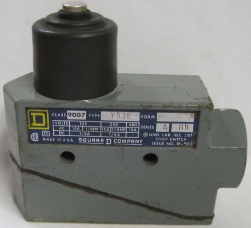 Square D Top Rubber Gasketed Plunger Limit Switch 9007-Y53E