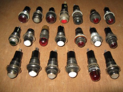 Assortment of 20 Vintage DIALCO &amp; Others Panel Mount Indicator Lights #1