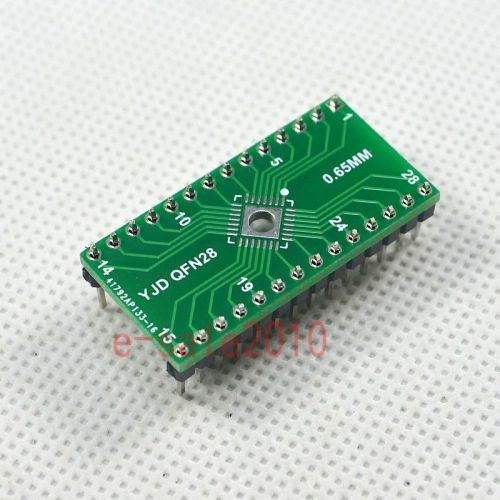 2pcs qfn28 0.65mm to 2.54mm dip 28 adapter pcb board converter + pin header e21 for sale