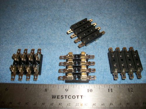 LOT OF 4 FUSE GANG FUSE HOLDERS/BLOCKS FOR GMA SIZE FUSES! A
