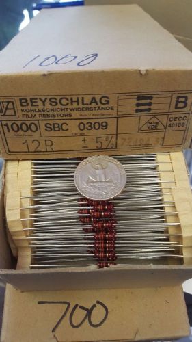 Lot of 20 Vintage Beyschlag Carbon Film Resistor NOS 12 Ohm 5% new old stock
