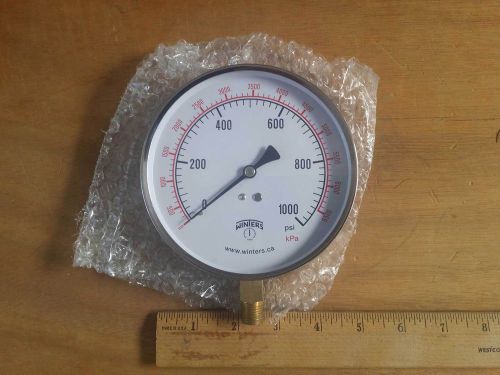 Winters Pressure Gauge # 293 4 1/2&#034; 1/4 NPT 0-1000 PSI/KPA Brand New and Unused