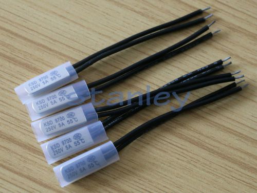 5pcs bimetal temperature switch thermostat 55?c ksd9700 normally closed 250v 5a for sale