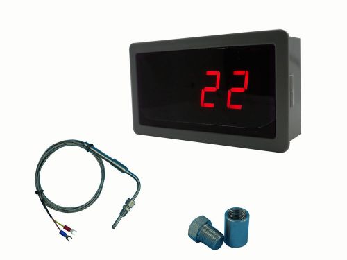 Red LED Gauge with EGT Temperature Sensors &amp; Weld Bund Combo Kit in Fahrenheit