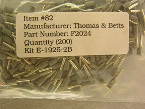 200 thomas &amp; betts f2024 sta-kon insulated ferrules 18awg grey for sale