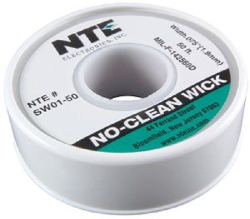 NTE SW01-50 SOLDER WICK NO CLEAN #3 GREEN 50FT