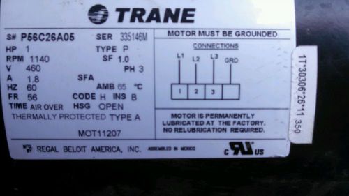 Trane a/c p56c26a05 condensor motor