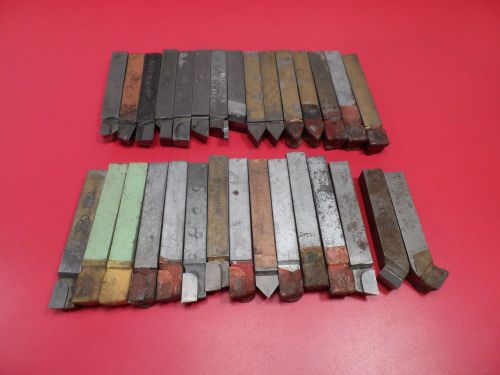 Machinist Lathe Tools: Lot of 30 Carbide Tipped Tool Bits, 1/2&#034;
