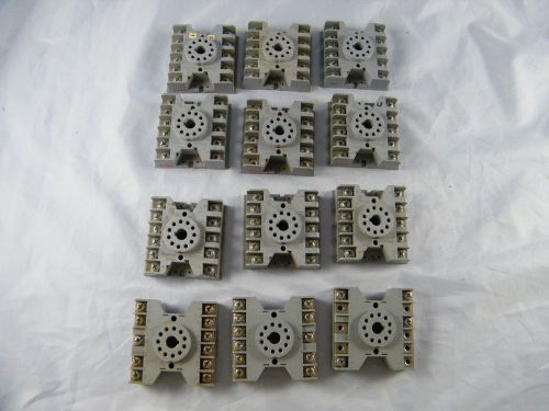LOT OF 12 ~ 11 PIN RELAY SOCKET ~ ( 9)  POTTER &amp; BRUMFIELD # 27E123 &amp; (3) OTHERS