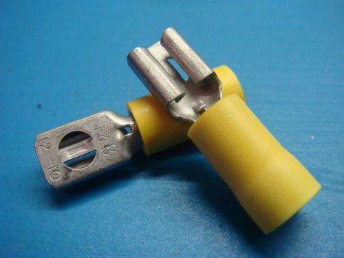 (25) THOMAS &amp; BETTS 10RC-250F STA-KON TERMINAL FEMALE DISCONNECT 0.25IN YELLOW