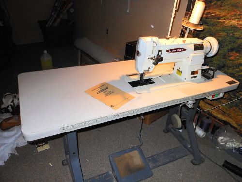 CONSEW 255 RB walking foot Indus UPHOLSTERY SEWING MACHINE &amp; Table Complete NR