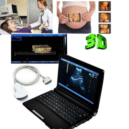 Full Digital Laptop Ultrasound Scanner Machine + Convex Probe Transducer + 3D