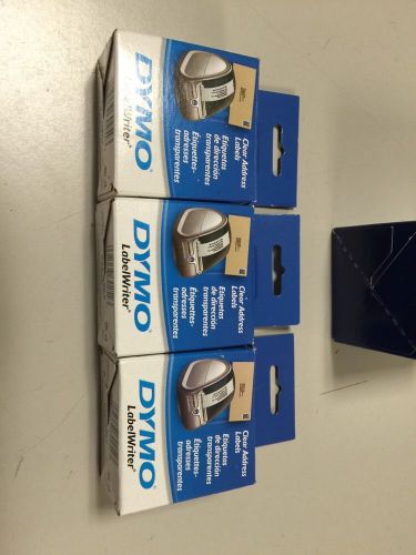 Lot of three dymo address labels, 3-1/2 x 1-1/8, clear, 130/box 30254 for sale