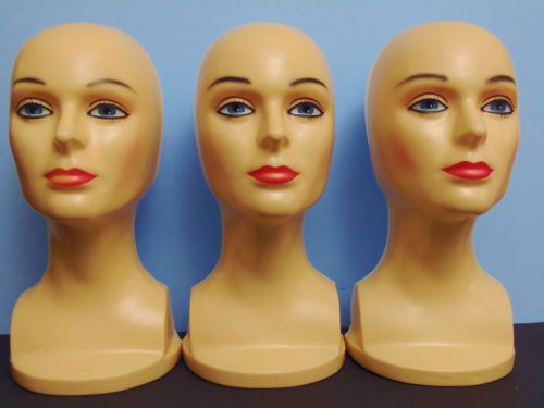 Styrofoam/Plastic Head Wig Mannequin (Lot of 3 Female)