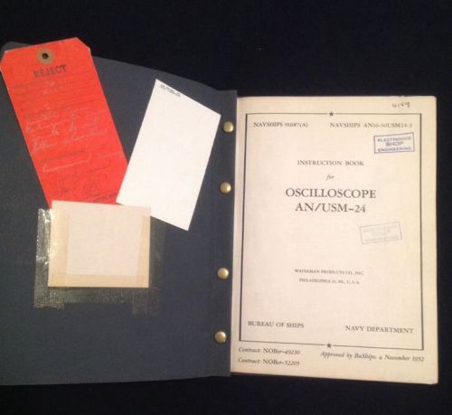 Instruction Book for Oscilloscope AN/USM-24 Philadelphia Navy NAVSHIPS 1952