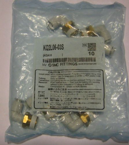Lot of 10! smc kq2l06-03s fittings 3/8&#034; npt - 6mm male elbow for sale