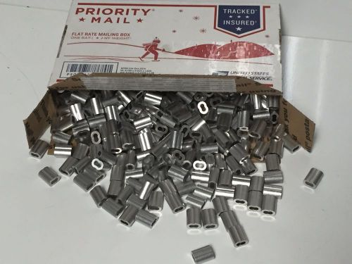 745 piece lot- 1/8&#034; aluminum sleeves crimp fittings wire rope cable clip loop for sale