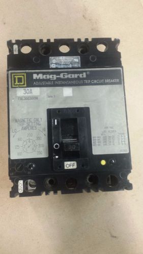 Square d mag-gard fal3603015m circuit breaker 3 pole 30 amp used for sale