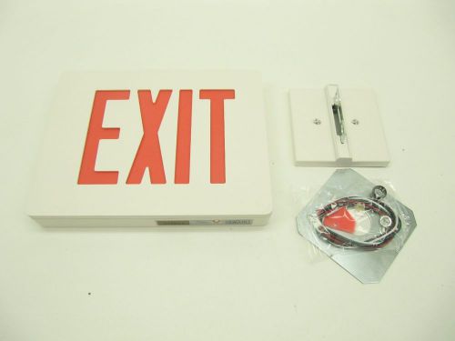 NIB Dual Lite Sempra SESRWE Red Single Face Die Cast Emergency Exit Sign