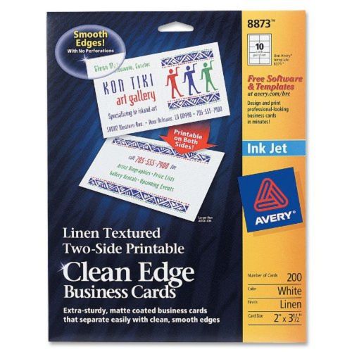 Avery Linen-Textured Two-Side Clean Edge Business Cards for Inkjet Printers W...