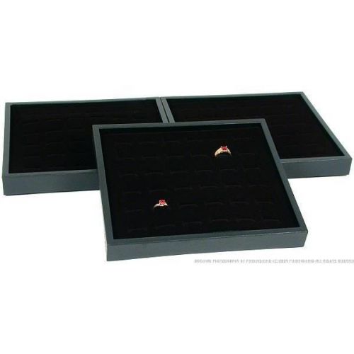 3 36 Slot Black Ring Display Tray