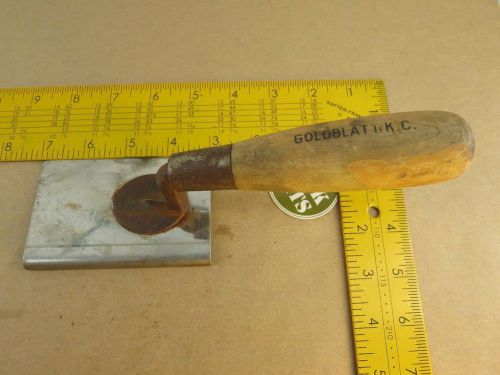 Vintage wooden handle goldblatt stainless steel concrete edger 4&#034; x 2 1/2&#034; usa for sale