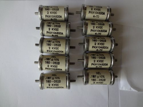 Ten DEL capacitors 0.1mF 2kVDC type PKH104B20A new