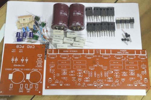Diy transistor stereo power amplifier kit 300w tip3055 mj2955 pcb + components for sale
