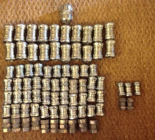 Huge lot of 79 conduit compression couplings mixed sizes 1/2&#034; 3/4&#034; 1&#034; 1.25&#034;(521)