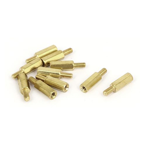 M4x12mm+6mm male to female thread 0.5mm pitch brass hex standoff spacer 10pcs for sale