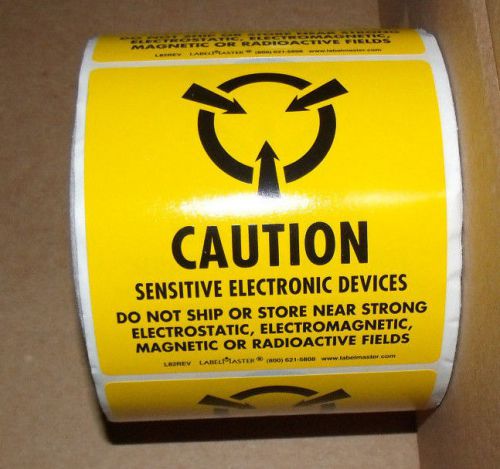 Esd 4 x 4 caution electrostatic sensitive devices anti static warning 500 labels for sale