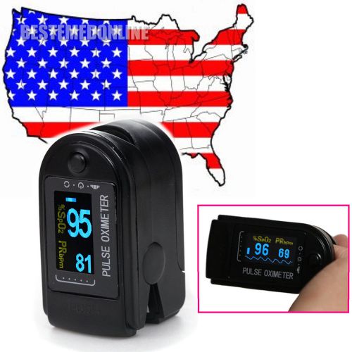 US seller Finger Tip Pulse Oximeter Blood Oxygen SpO2 Monitor CE Approved black