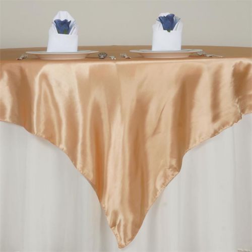 72&#034; x 72&#034; Peach Satin Overlays