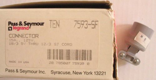 Pass &amp; seymour 15a 125v locking connectors 7593-sf usa (lot of 9) #61w for sale