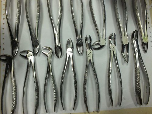 Dental ADDLER Grain Plain Forcep Stainless Steel Set of - 14