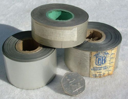 3 x rolls vintage matt silver gilding embossing stamping leaf foil for sale