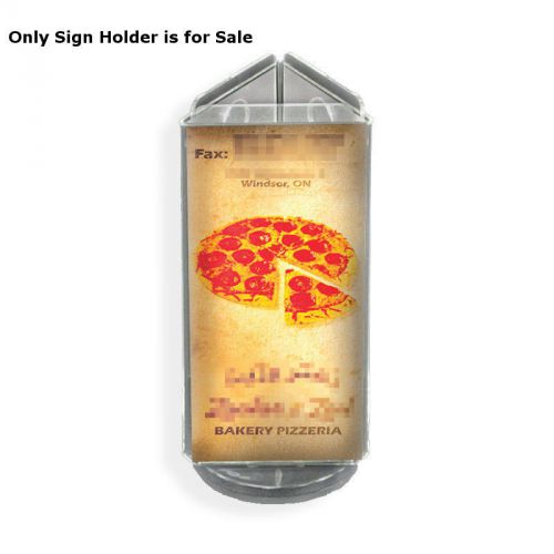 Retail Clear Acrylic 3-Sided Sign Holder with Black Revolving Base 4&#034; W x 10&#034; H