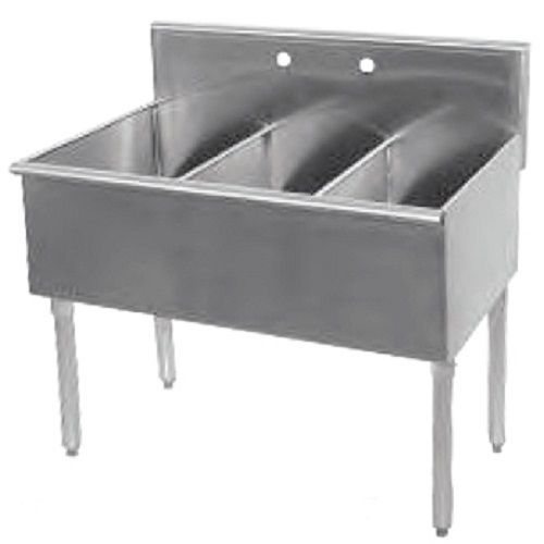 Stainless Steel 36&#034; X 24.5&#034; 3 Three Compartment Budget Sink