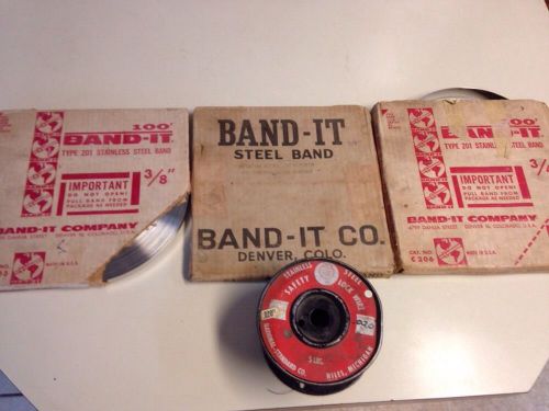 Band-it stainless steel banding/lot of 3 boxes+5lbs of.20&#034;stainless st lock wire for sale
