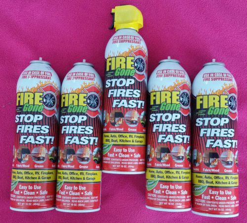 Fire Gone 160z 5 Pack - Only 1 has the valve as showing on pictures Exp. 01/2019